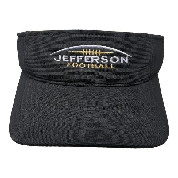 Jefferson Football Strapback Visor Hat Black One Size Embroidered - Picture 1 of 9